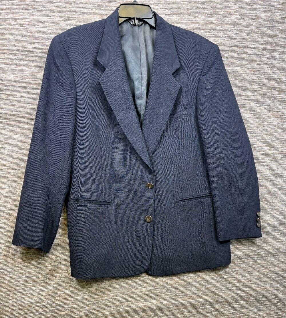 Vintage Pierre Cardin Blazer Jacket Mens Size 40R Blue Two Buttons USA Made